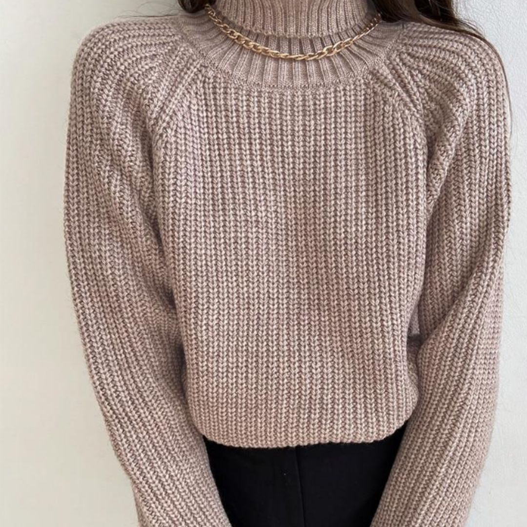 Fiona col roulé - Un pull chaud en tricot fin