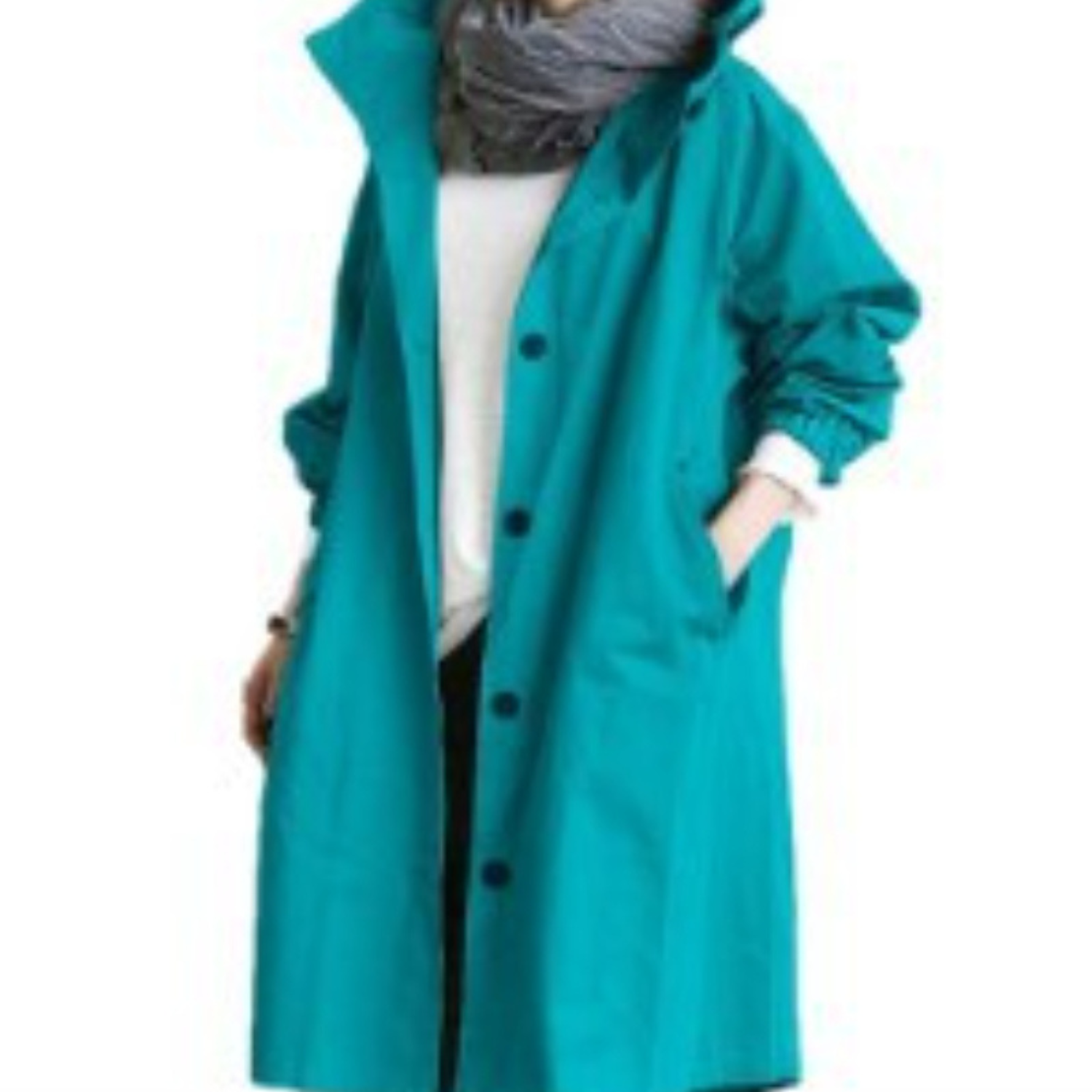 Trench-coat long pour femmes avec capuche